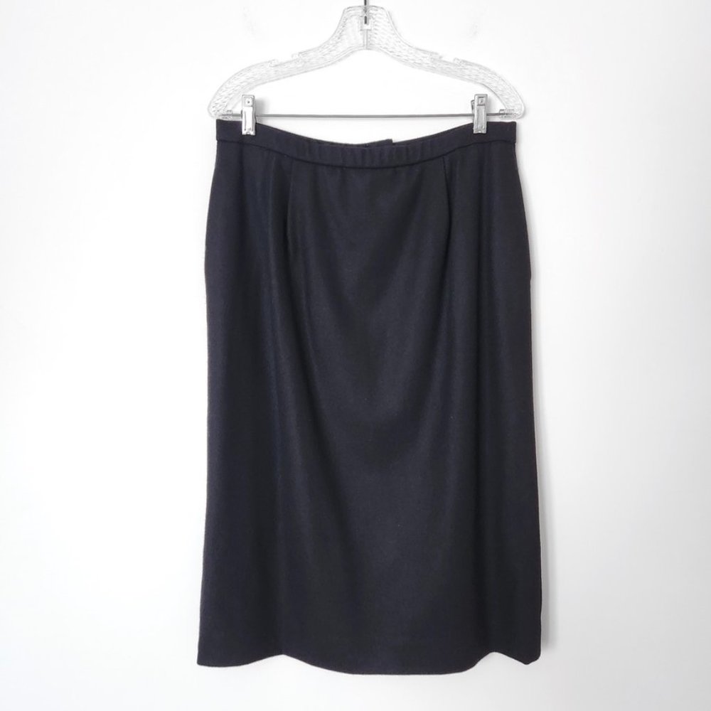 Vintage Pendleton Virgin Wool Midi Skirt Black Satin Lined USA Womens‎ Size 14